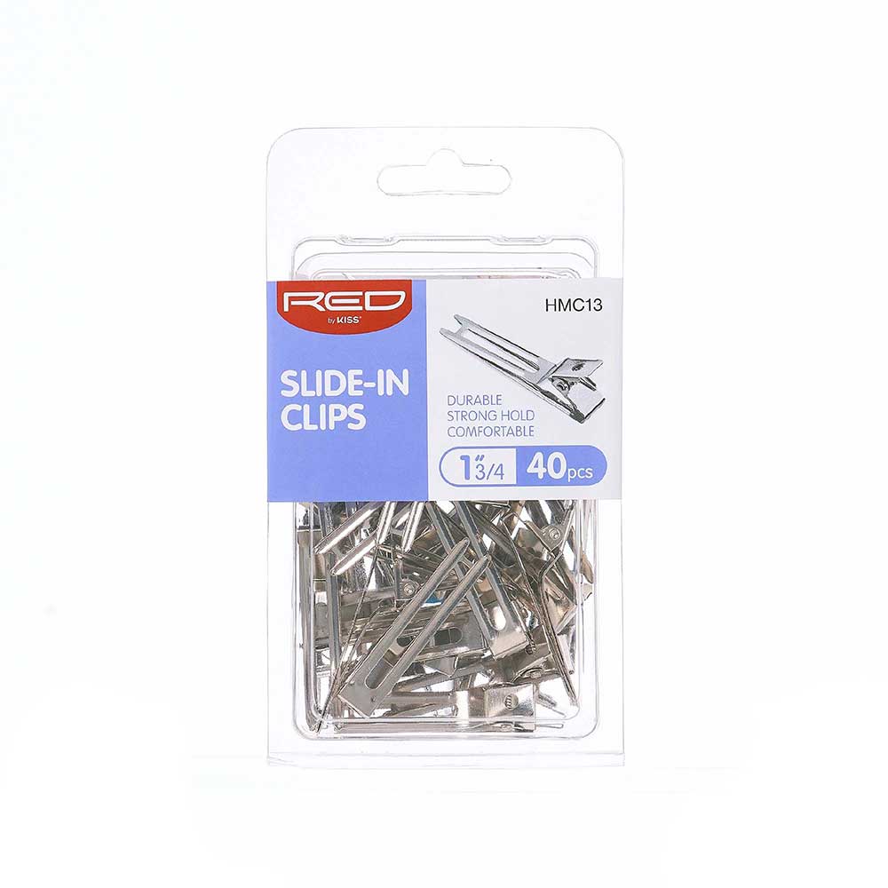 Red by Kiss Silver Slide-In Clip – 1 ¾″