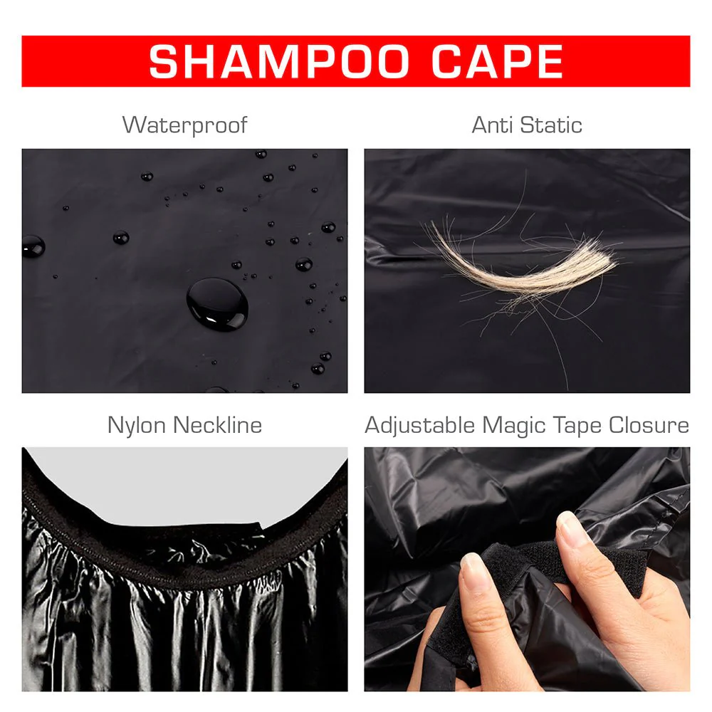 Red by Kiss Soft Vinyl Salon Capes – Black - Image 10