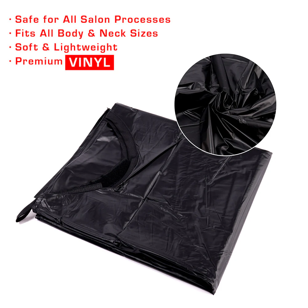 Red by Kiss Soft Vinyl Salon Capes – Black - Image 11