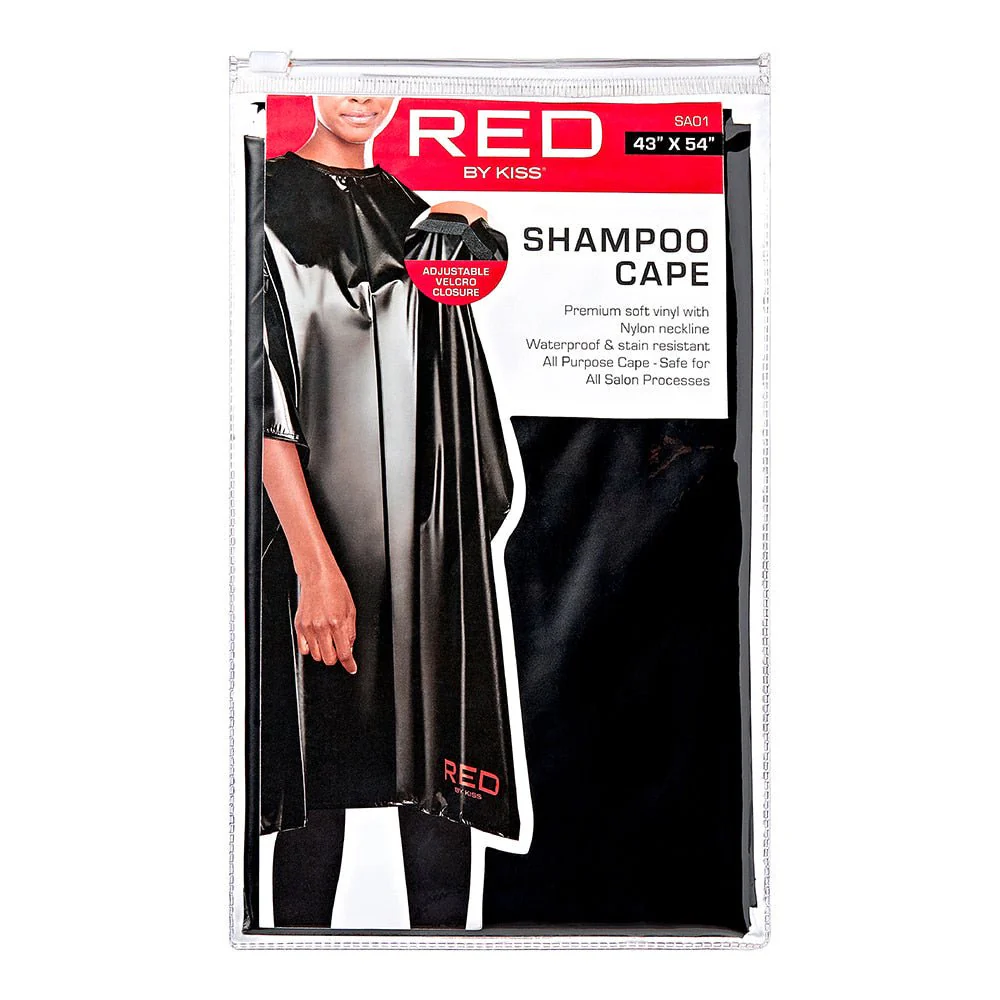 Red by Kiss Soft Vinyl Salon Capes – Black - Image 4