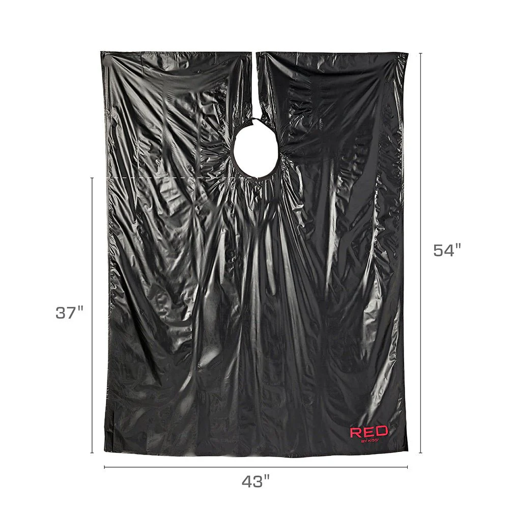 Red by Kiss Soft Vinyl Salon Capes – Black - Image 6