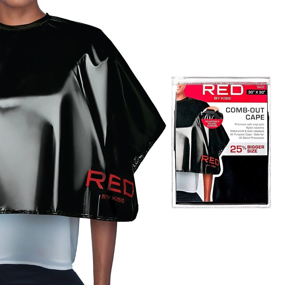 Red by Kiss Soft Vinyl Salon Capes – Black - Image 7
