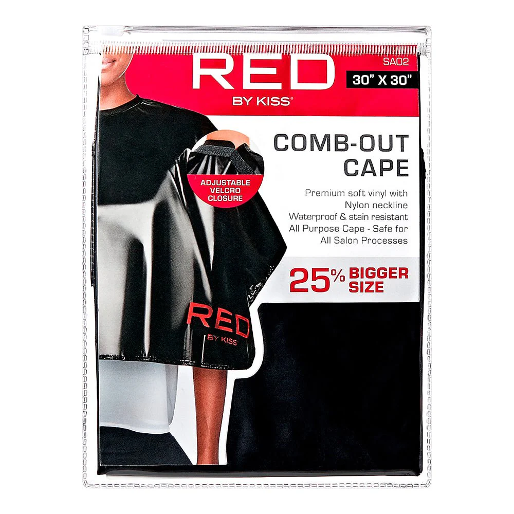 Red by Kiss Soft Vinyl Salon Capes – Black - Image 8