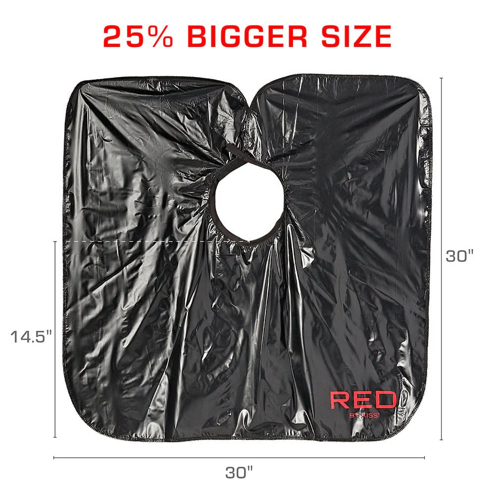 Red by Kiss Soft Vinyl Salon Capes – Black - Image 9