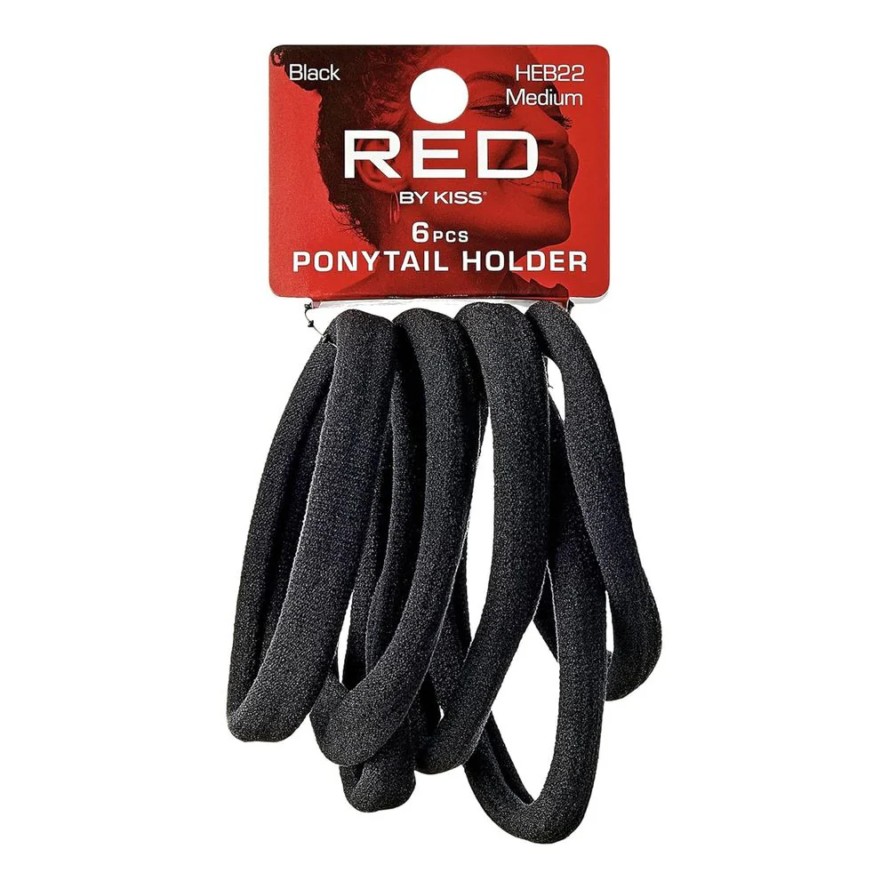 Red by Kiss 8 Pcs Strong Hold Ponytail Holders โ Thick