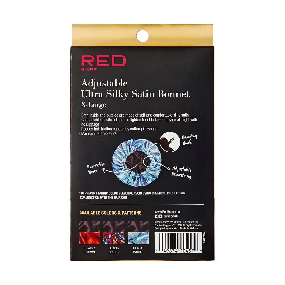 Red by Kiss Adjustable Ultra Silky Satin Bonnet β X-Large - Image 13