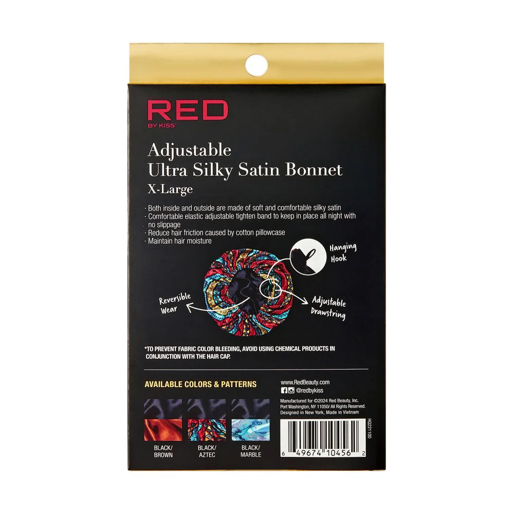 Red by Kiss Adjustable Ultra Silky Satin Bonnet β X-Large - Image 9