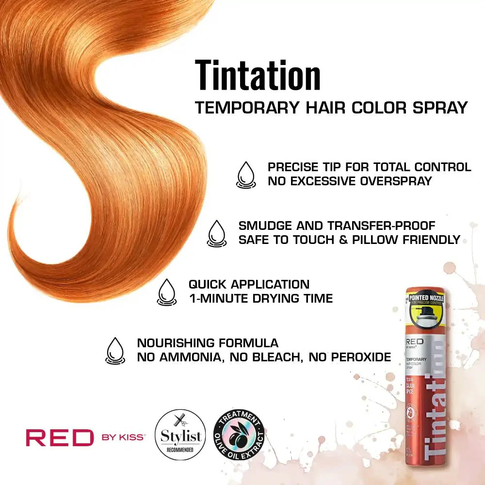 Red by Kiss Tintation Temporary Hair Color Spray – Vibrant Collection - Image 4