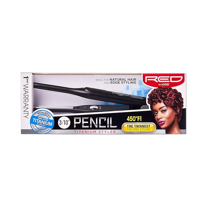 Red by Kiss Titanium Styler Pencil Flat Iron 3/10 inch