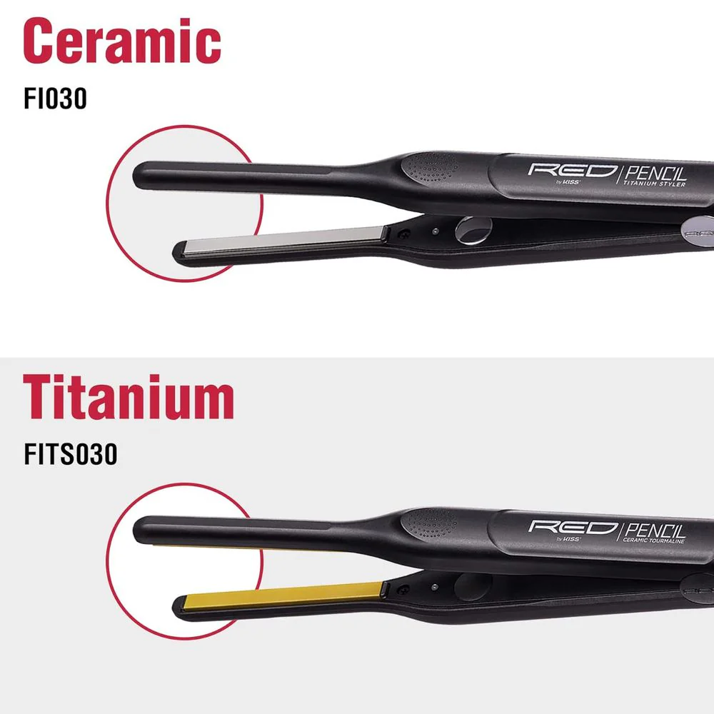Red by Kiss Titanium Styler Pencil Flat Iron 3/10 inch - Image 7