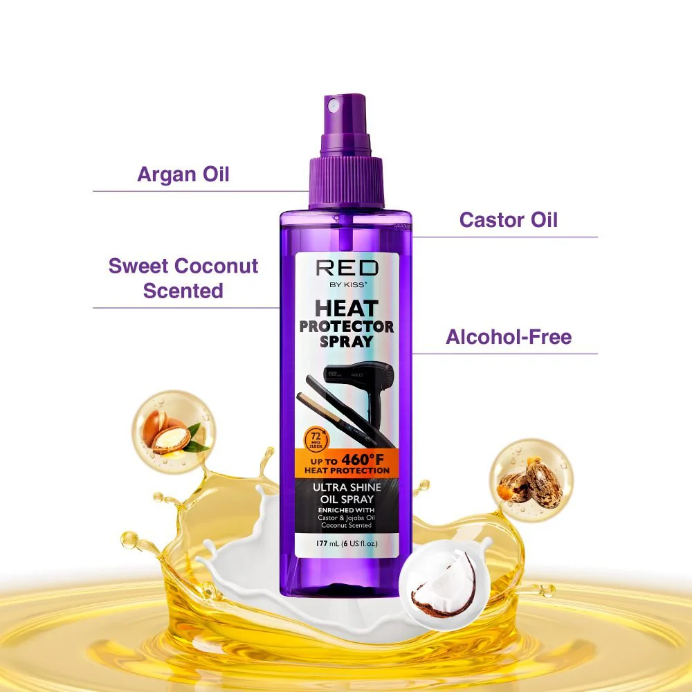 Red by Kiss Ultra Shine Heat Protector Oil Spray - Image 7