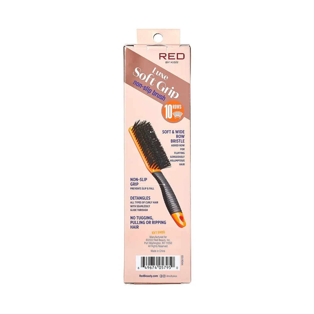 Red by Kiss Luxe Soft Grip Non-Slip Brush – 10-Row Paddle - Image 5