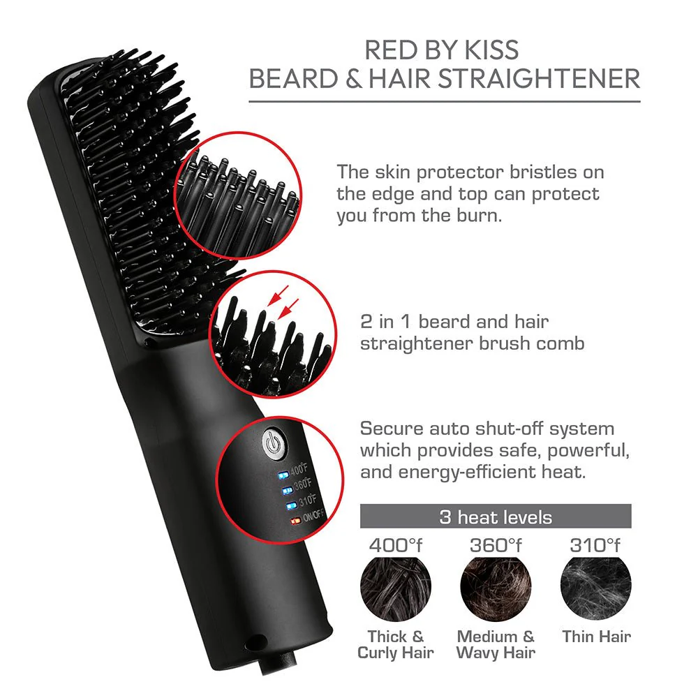 Red by Kiss Beard & Hair Straightener - Image 3