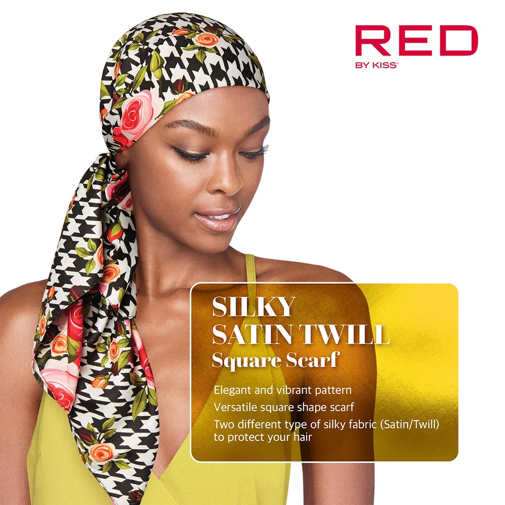 Red by Kiss Square Silky Twill Scarf 36x36 - Image 2
