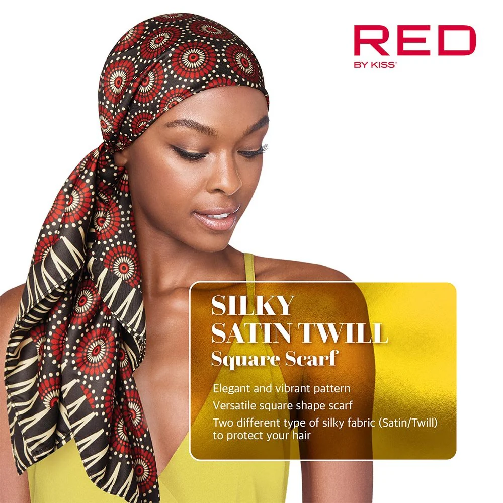 Red by Kiss Square Silky Twill Scarf 36x36 - Image 3