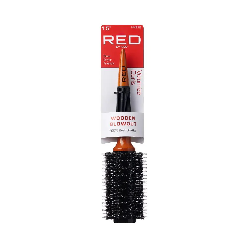 Red by Kiss Wooden Round Blowout Brush