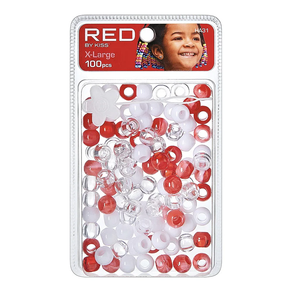 Red by Kiss X-Large Hair Beads 100pcs - Image 2
