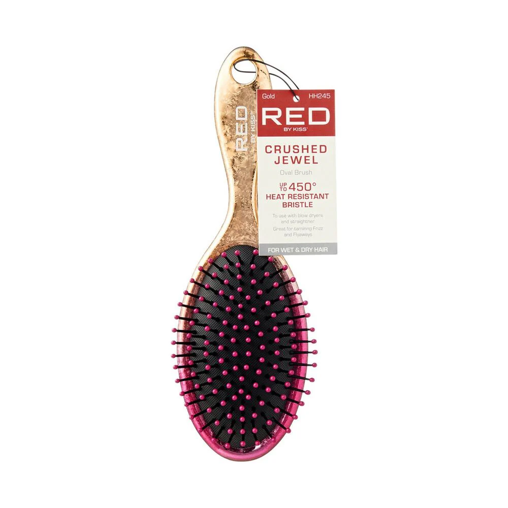 Red Crushed Jewel Hair Brush – Oval & Square - Image 6