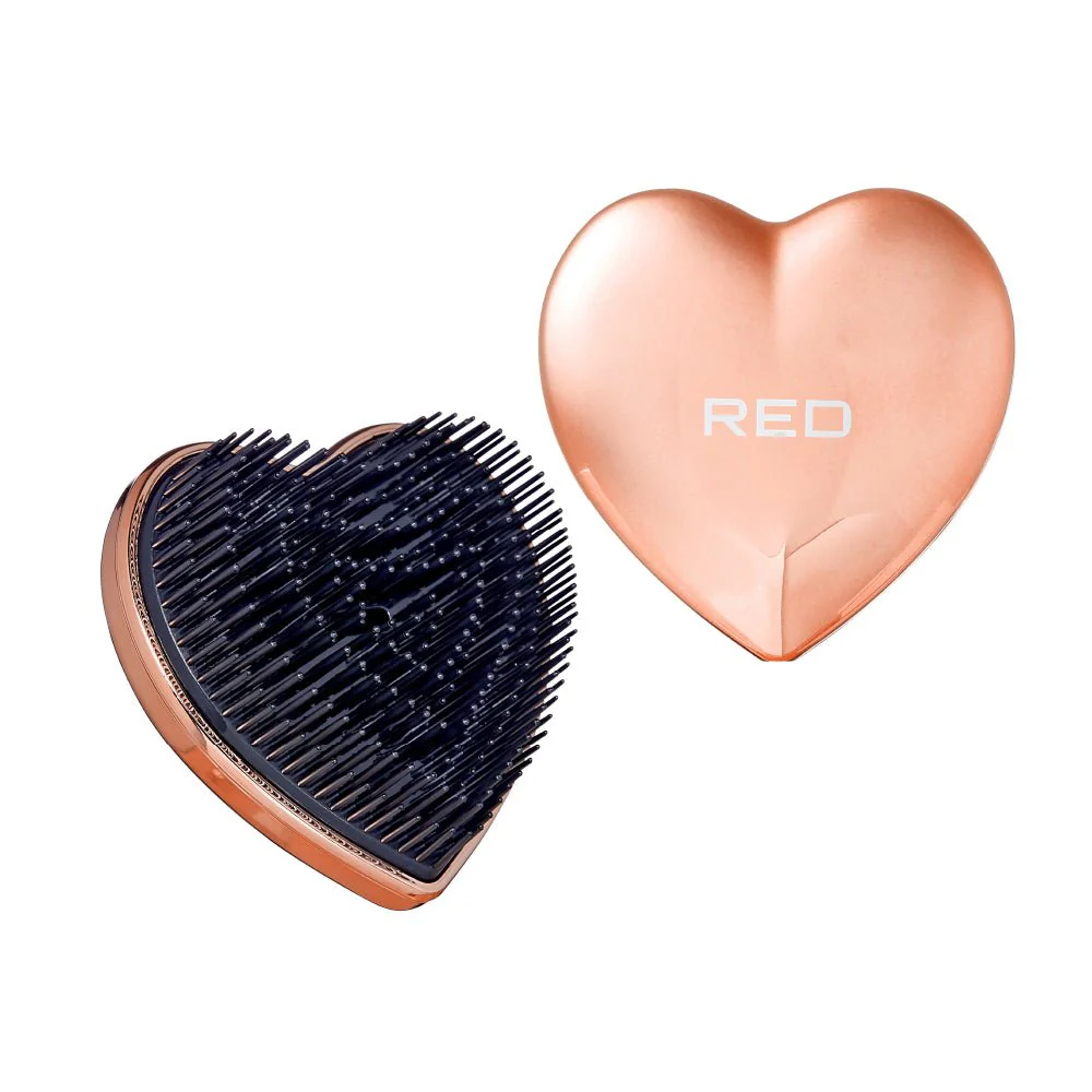 Red By Kiss Heart Brush – Chrome Red & Rose Gold - Image 7