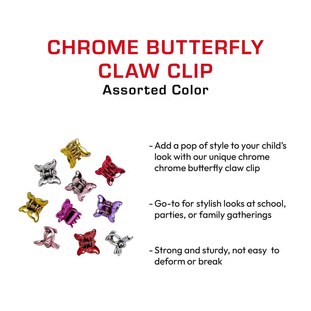 RED Kids Chrome Claw Hair Clips - Image 13