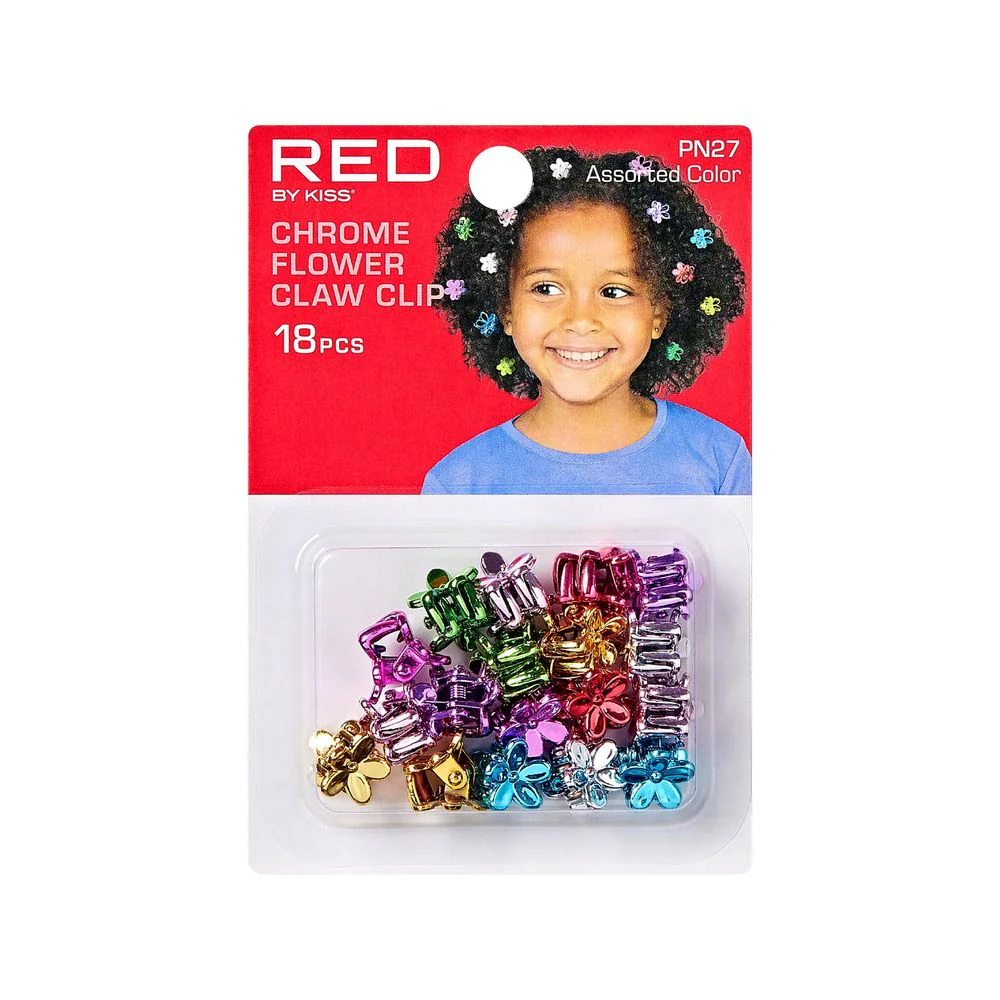 RED Kids Chrome Claw Hair Clips - Image 2