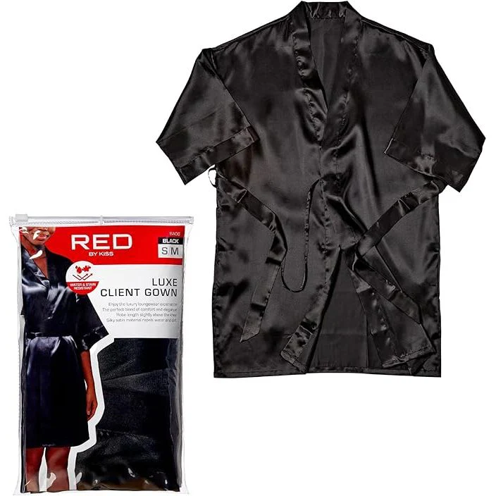 Red Luxe Client Gown – Water-Resistant, Stylish Full-Cover Salon Wear - Image 2