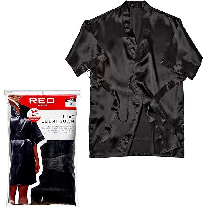 Red Luxe Client Gown – Water-Resistant, Stylish Full-Cover Salon Wear - Image 3