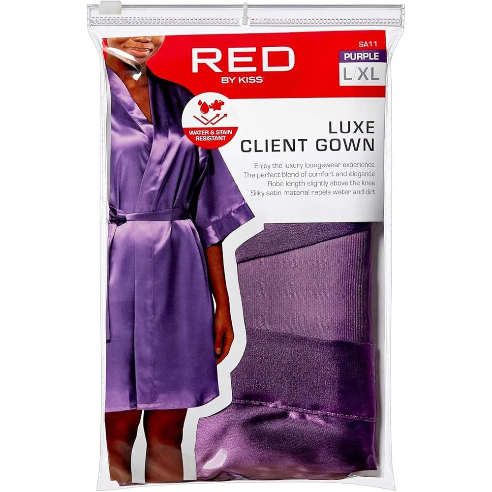 Red Luxe Client Gown – Water-Resistant, Stylish Full-Cover Salon Wear - Image 9