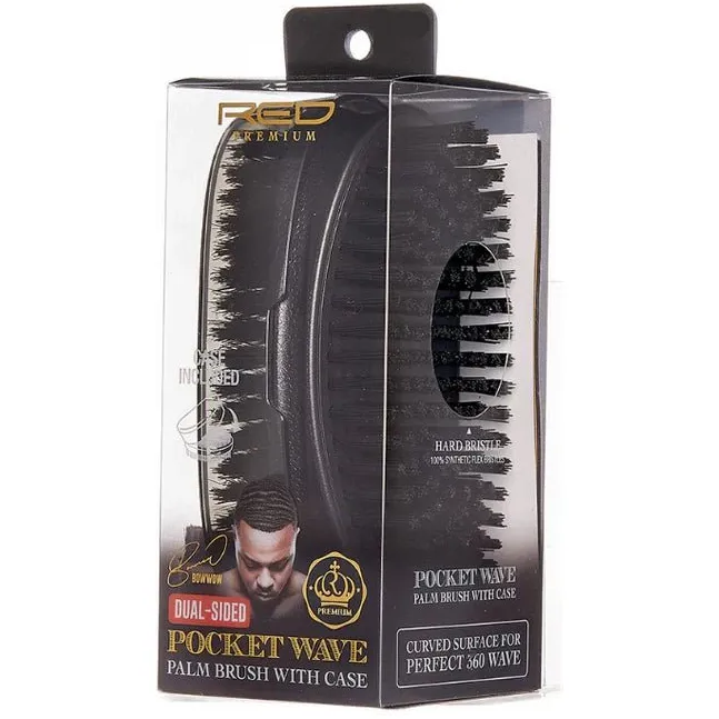 RED Dual Sided Pocket Wave Palm Brush BR34 - Medium Bristle - Image 2