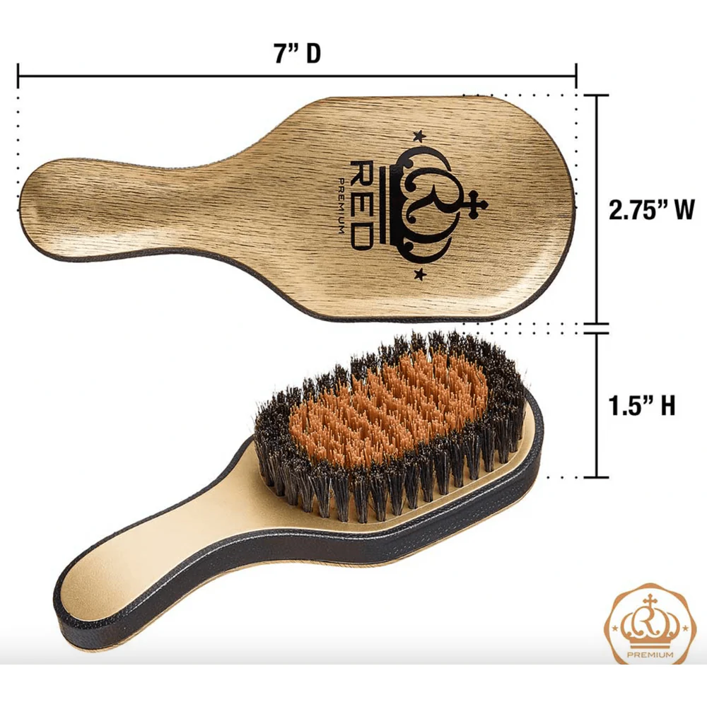 RED Mixed Boar Brush Bow Wow Palm Brush - Medium-Hard - Image 4