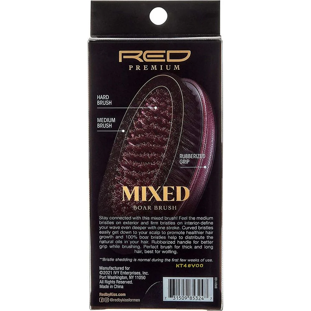 RED 360 Power BR-01 Mixed Club Boar Brush X Bow Wow - Medium & Hard Bristle - Image 4
