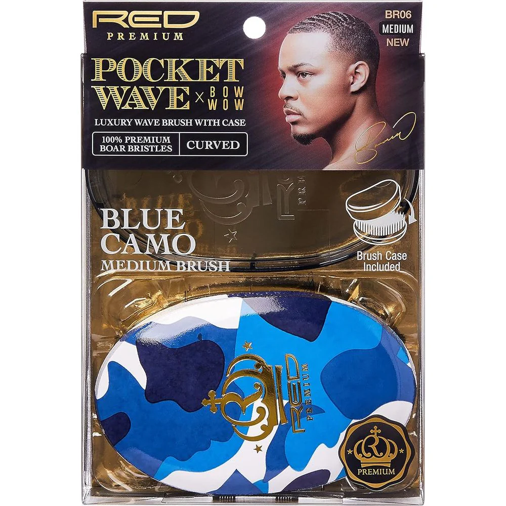 RED Rocket Wave X Bow Wow Curved Brush - Medium Bristle