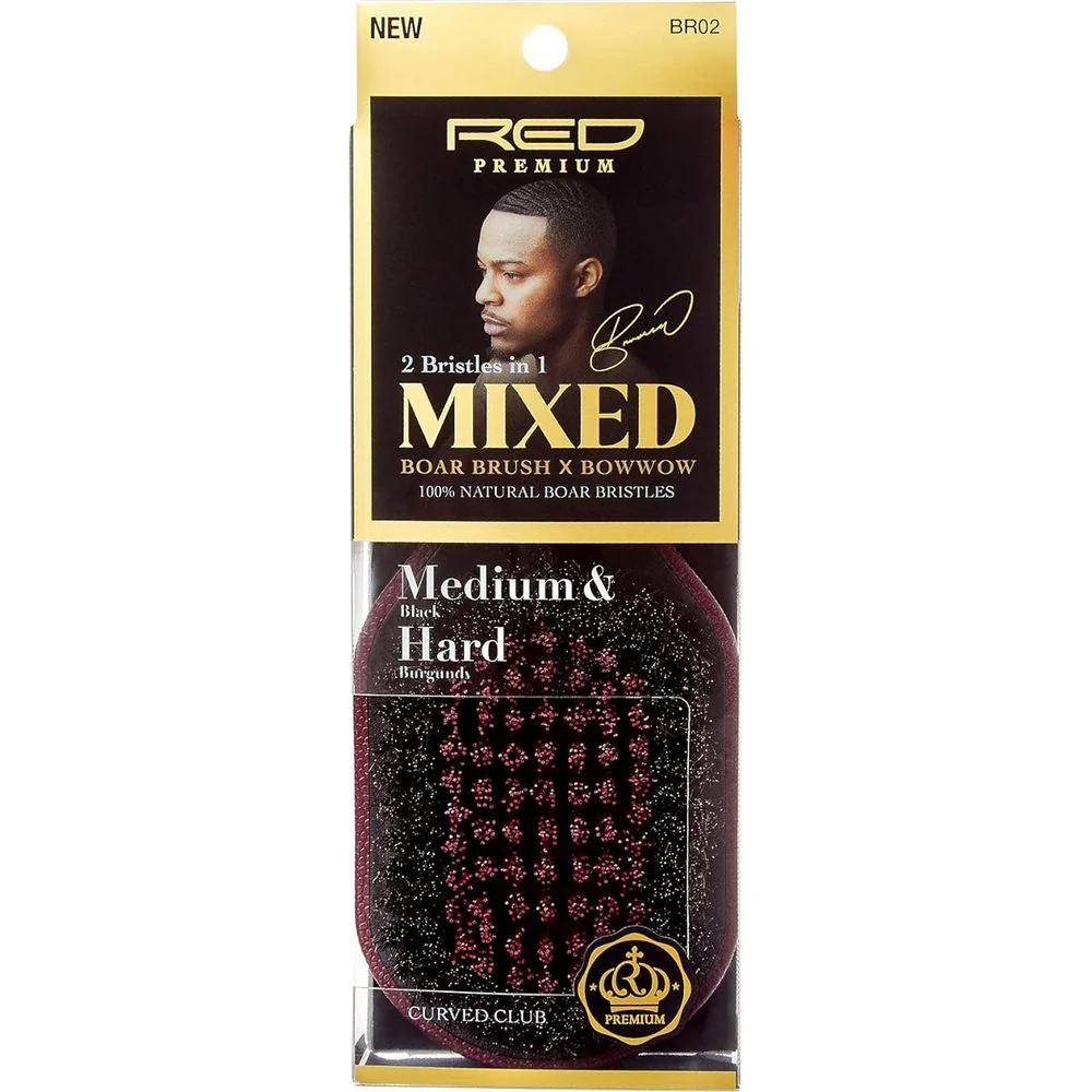 RED 360 Power Mixed Club Boar Brush X Bow Wow - Medium & Hard Bristle
