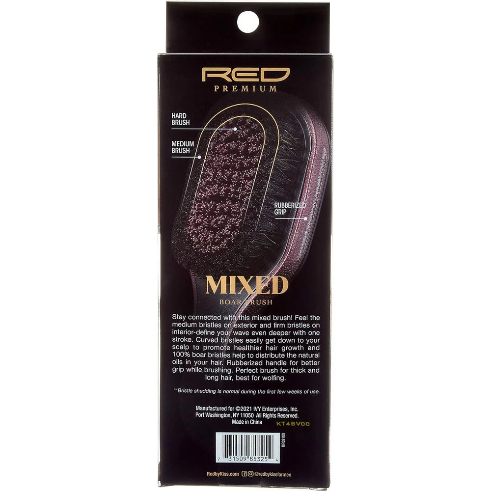 RED 360 Power Mixed Club Boar Brush X Bow Wow - Medium & Hard Bristle - Image 3