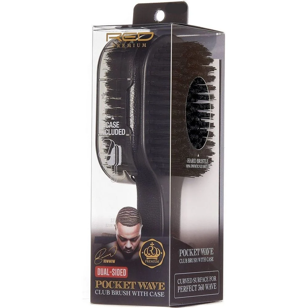RED Dual Sided Pocket Wave Palm Brush BR35 - Medium Bristle