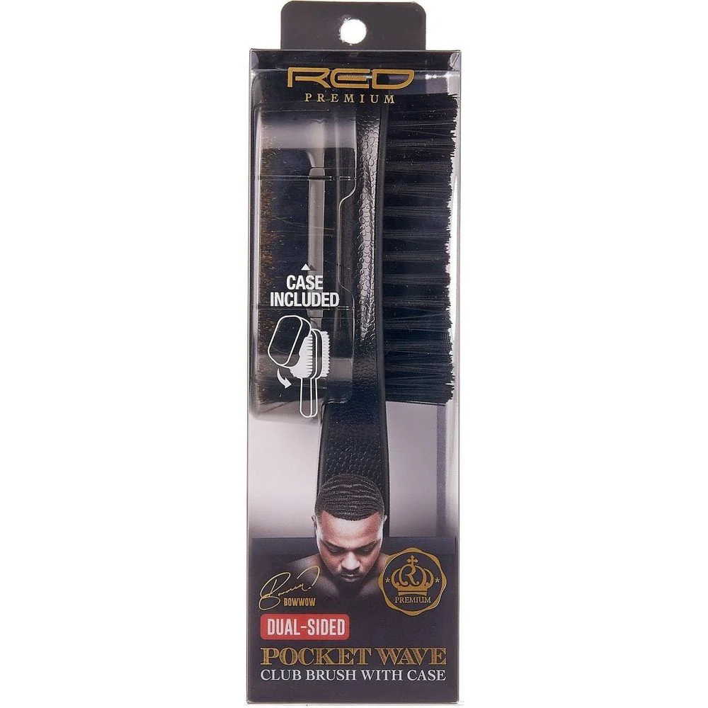 RED Dual Sided Pocket Wave Palm Brush BR35 - Medium Bristle - Image 2