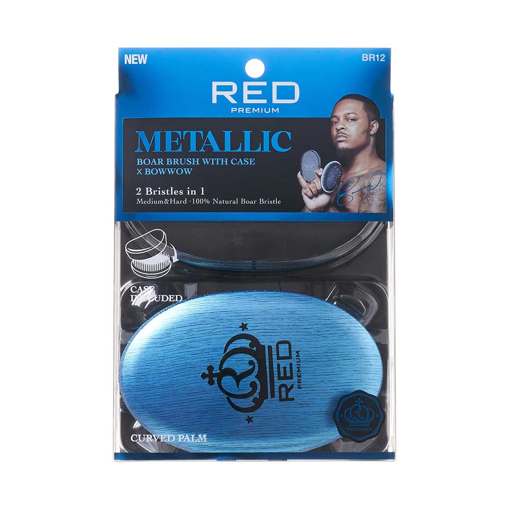 RED Metallic Boar Brush BR12 - Mixed Bristle