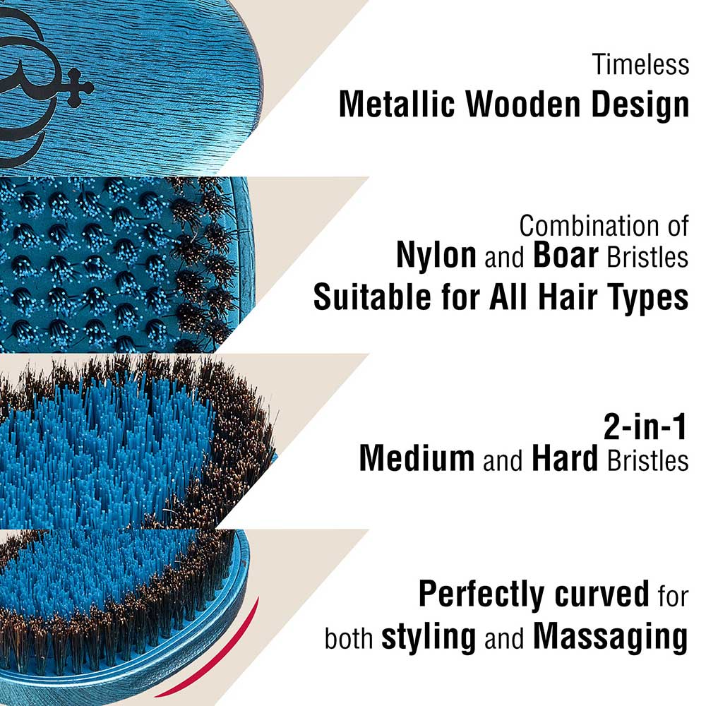 RED Metallic Boar Brush BR12 - Mixed Bristle - Image 5