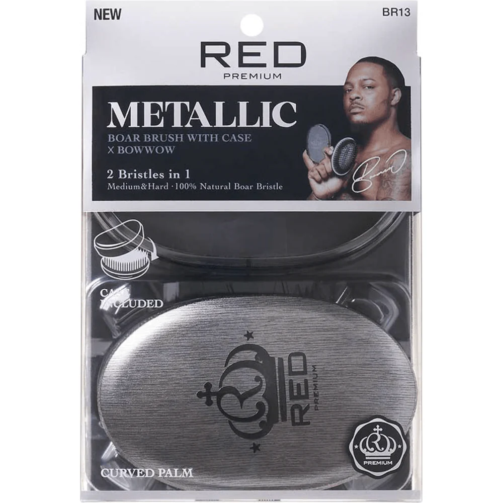 RED Metallic Boar Brush BR13 - Mixed Bristle