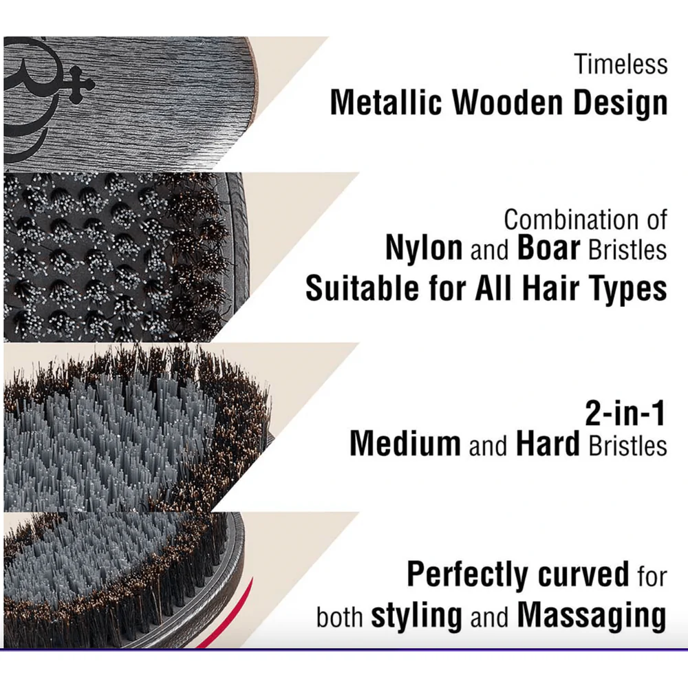 RED Metallic Boar Brush BR13 - Mixed Bristle - Image 5