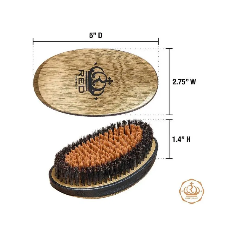 RED Metallic Boar Brush - Mixed Bristle - Image 2