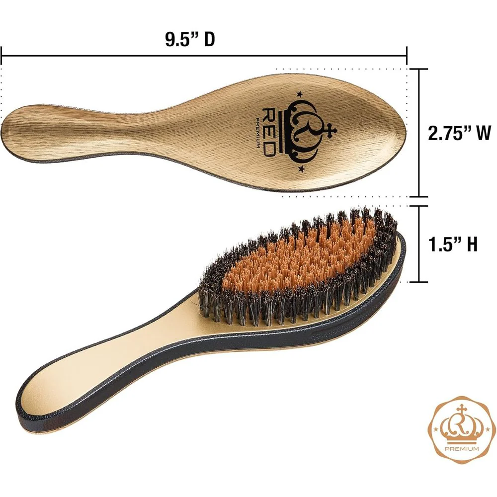 RED Metallic Boar Brush - Mixed Bristle - Image 4