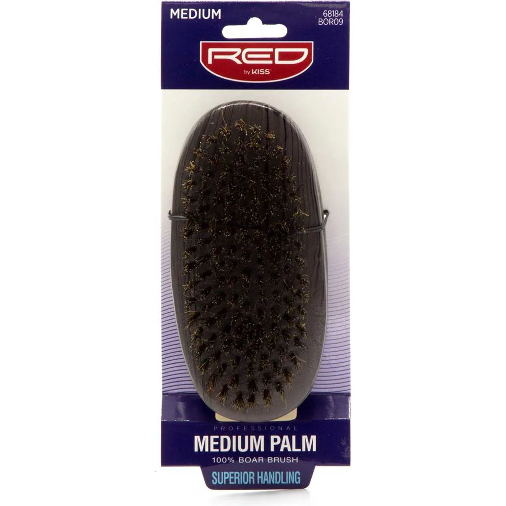Red by Kiss Professional Medium Palm 100% Boar Brush – Medium