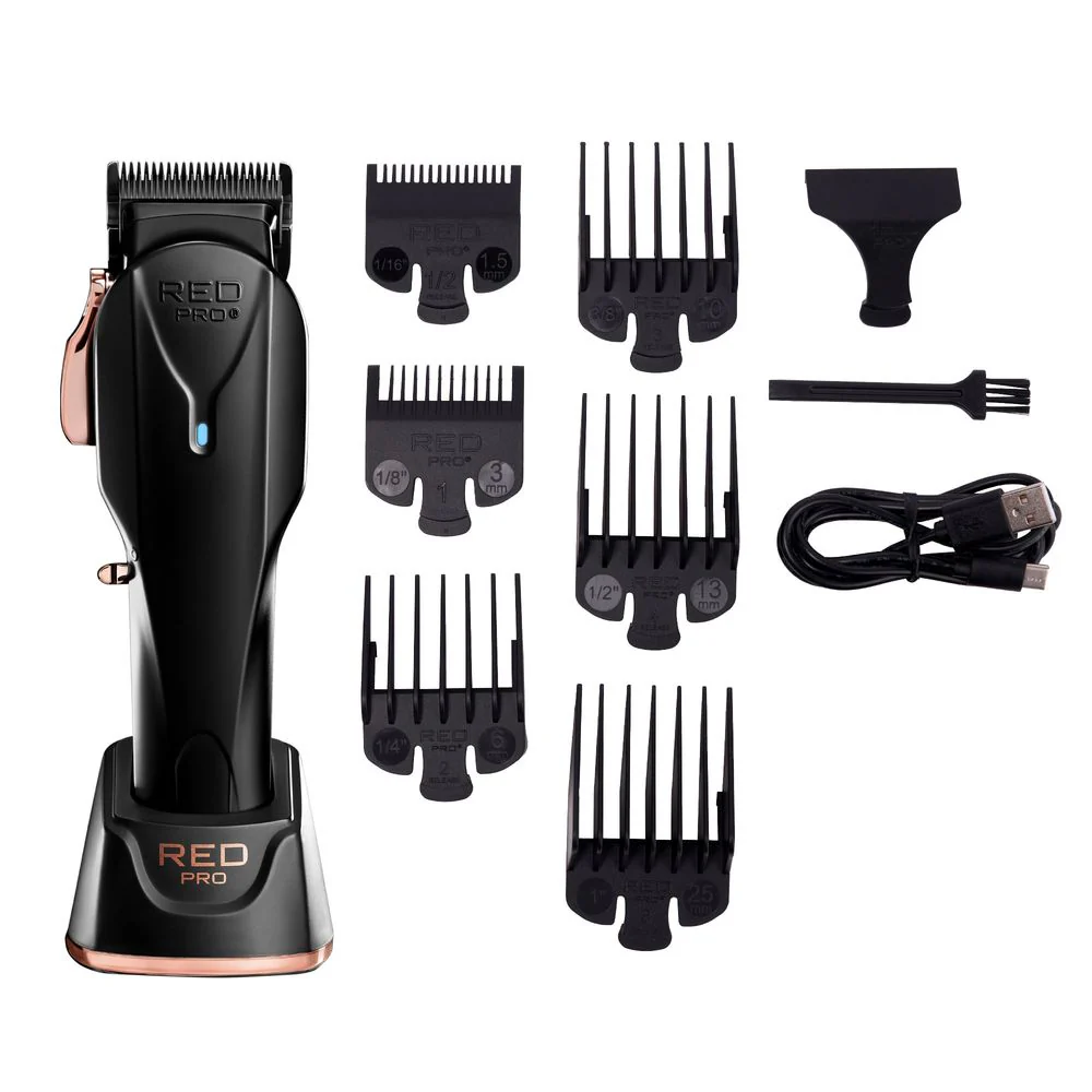 Red Pro Cordless Clipper – Matte Gold / Black - Image 6