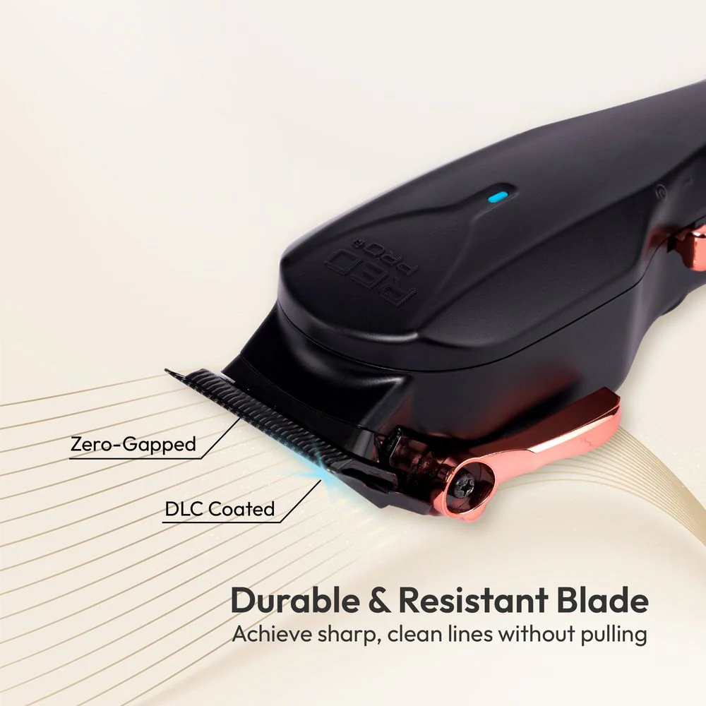 Red Pro Cordless Clipper – Matte Gold / Black - Image 7