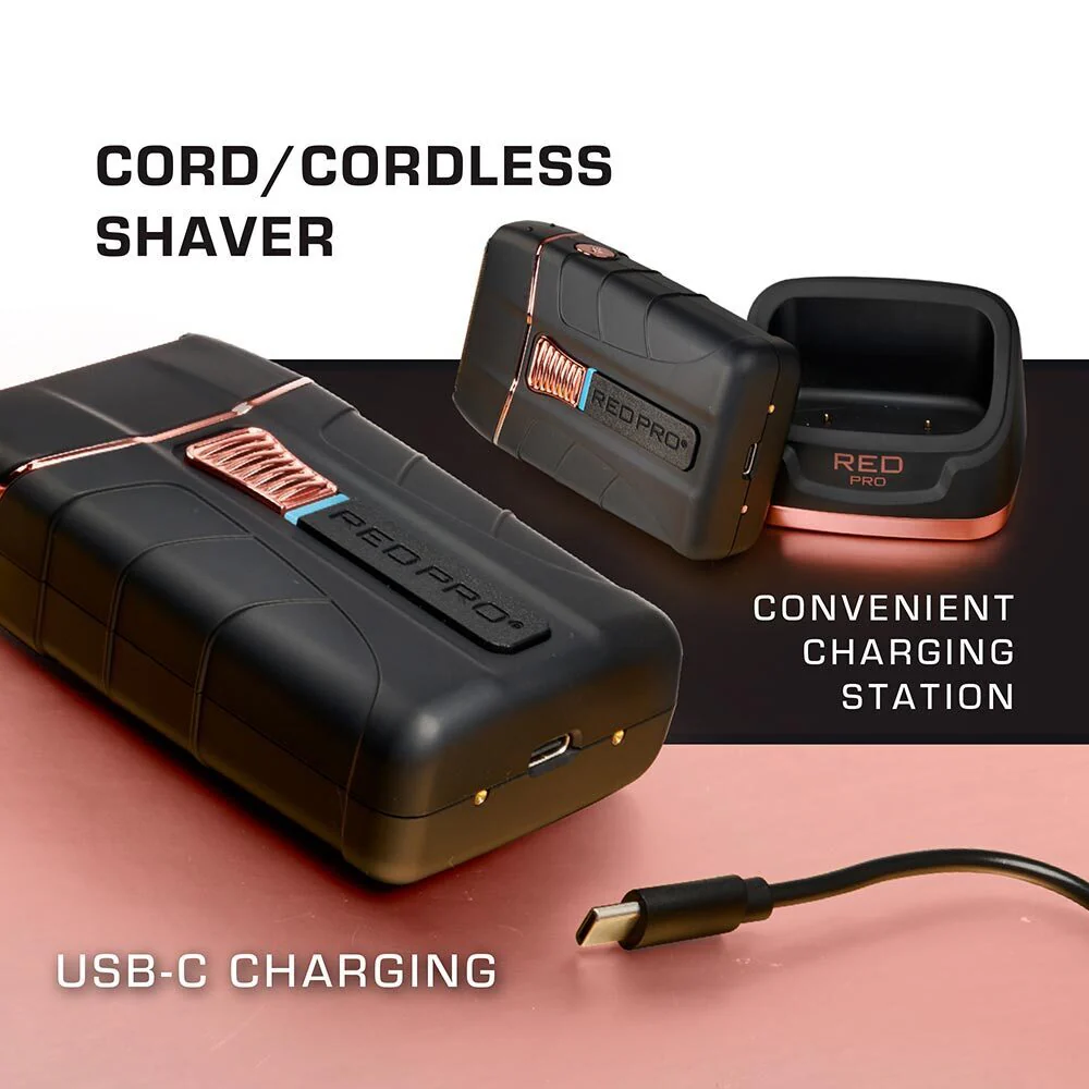 Red Pro Cordless Shaver – Matte Gold / Black - Image 13