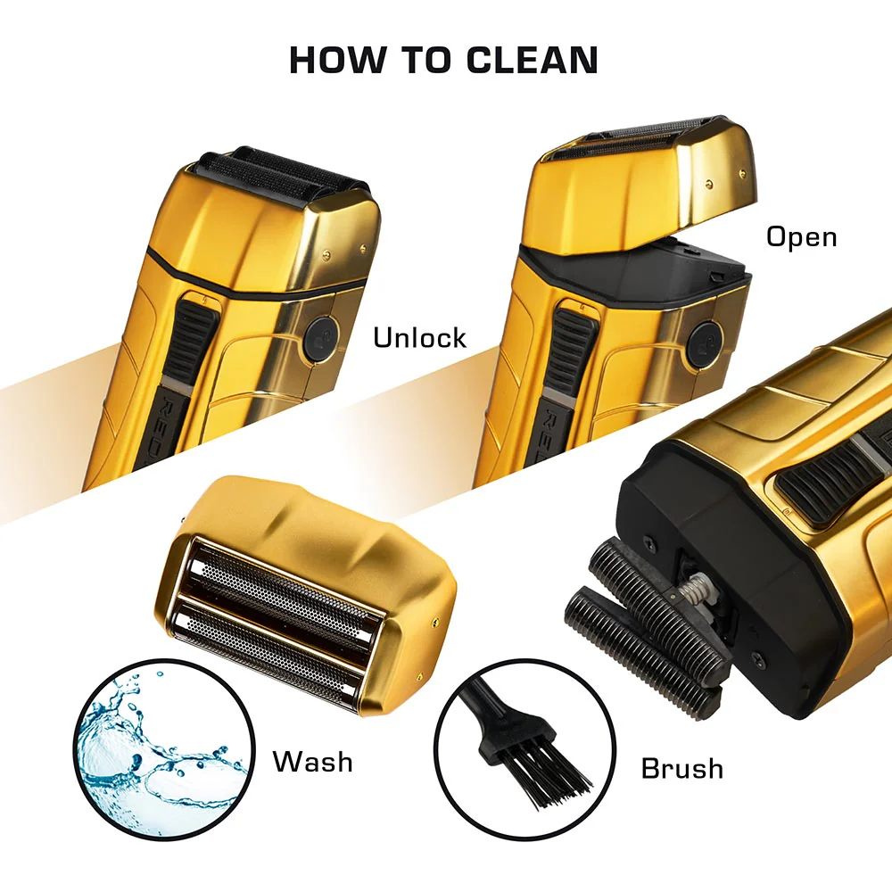 Red Pro Cordless Shaver – Matte Gold / Black - Image 7