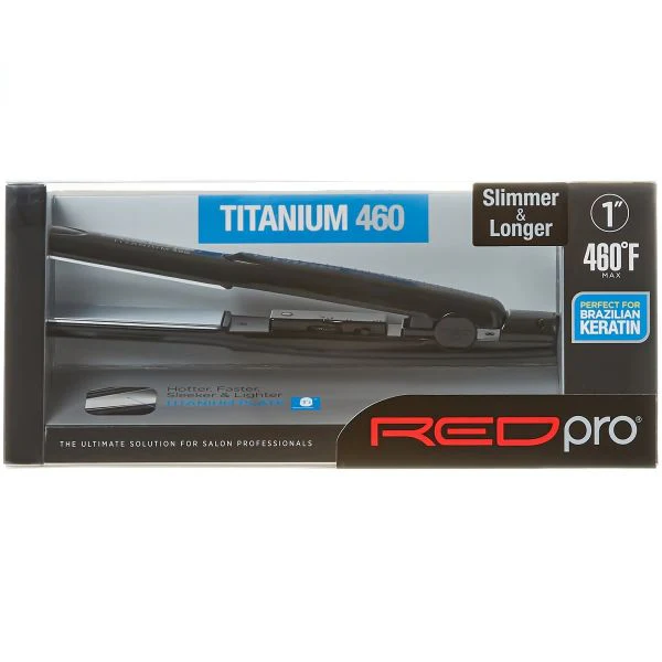 Red Pro Titanium 460 Flat Iron 1"