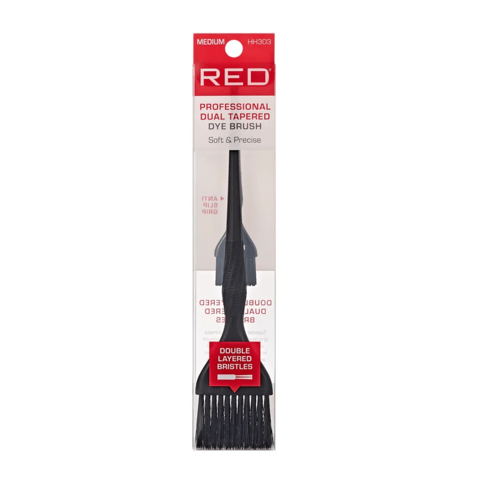 Red Professional Dual Tapered Dye Brush Medium