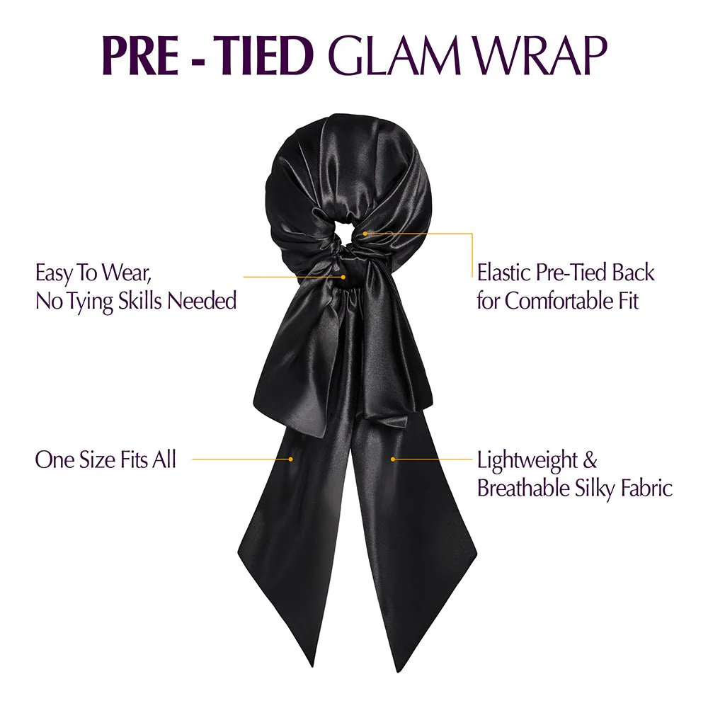 RED Silky Pre Tied Glam Wrap - Image 7
